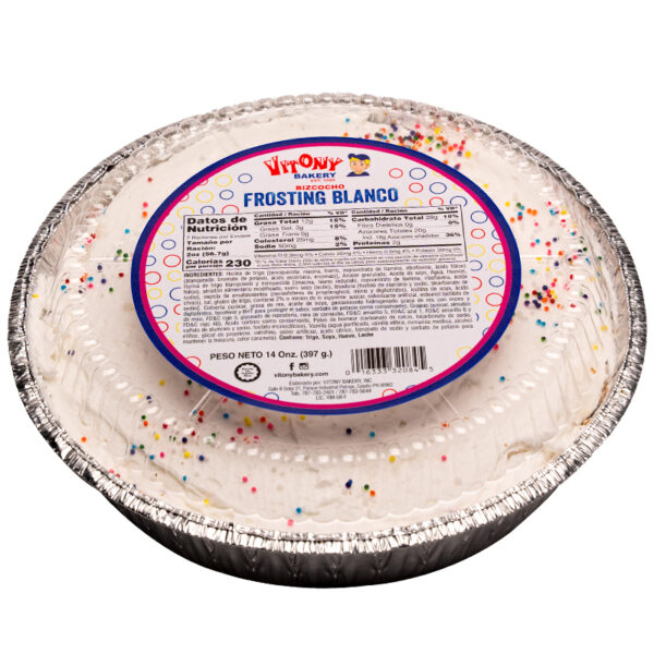 Bizcocho de Frosting Blanco 10 oz (7”)